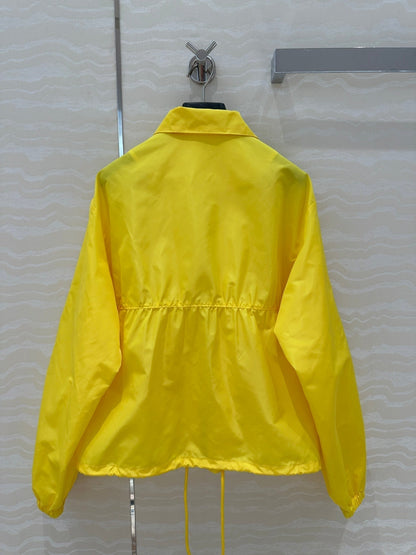 Prada Zipper Jacket Yellow Polyester
