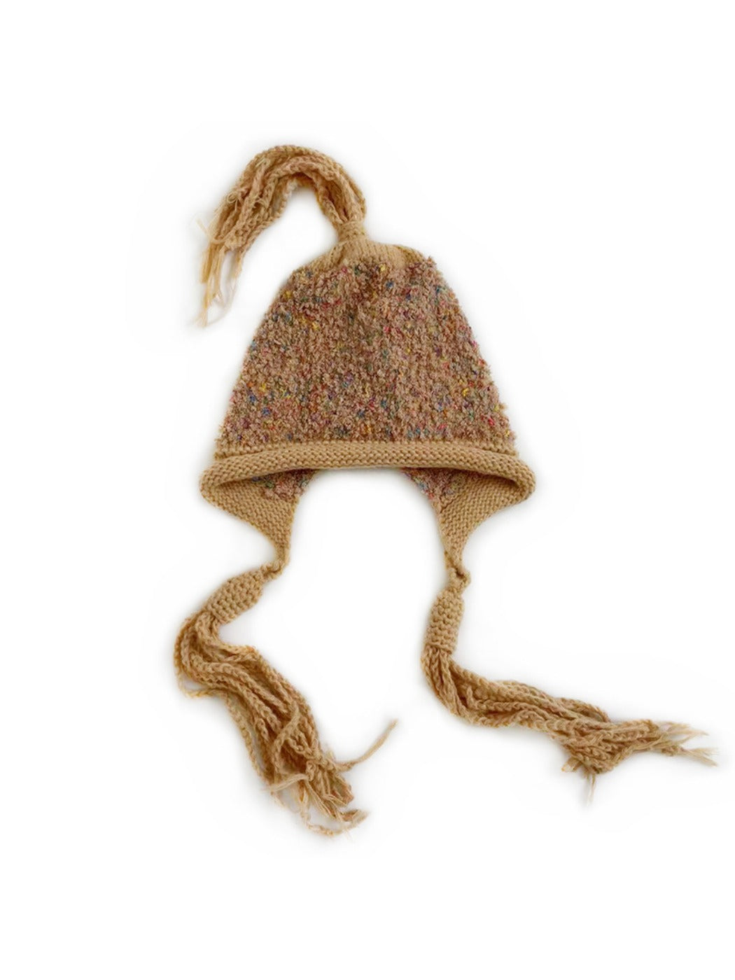 Haila - Winter Knitted Beanie with Tassels &amp; Colorful Speckled Patterns