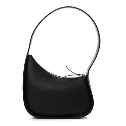 Smooth Calfskin Half Moon Shoulder Bag Black
