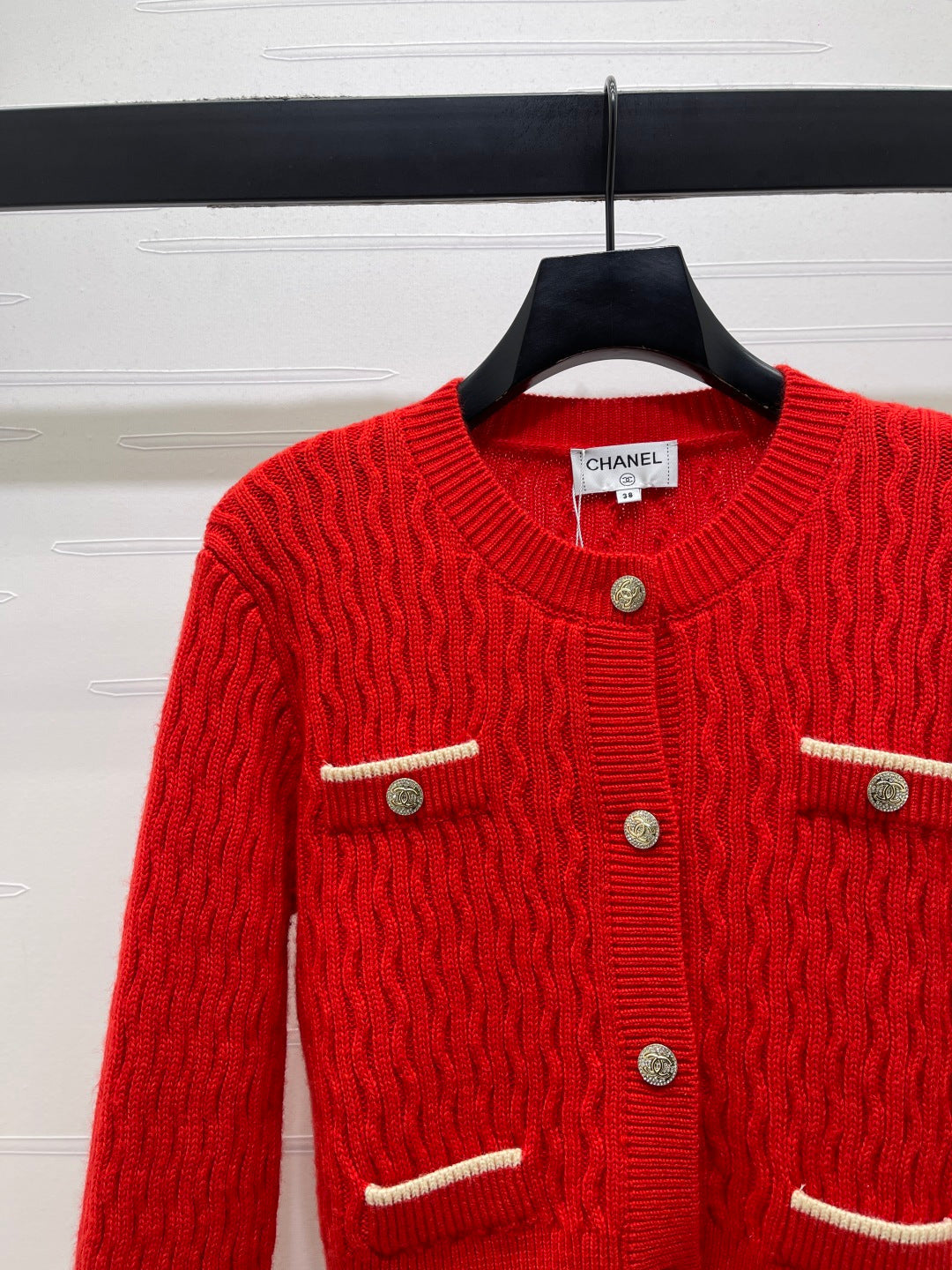 Chanel 2026 Knitted Cardigan Red Wool Cashmere 340962