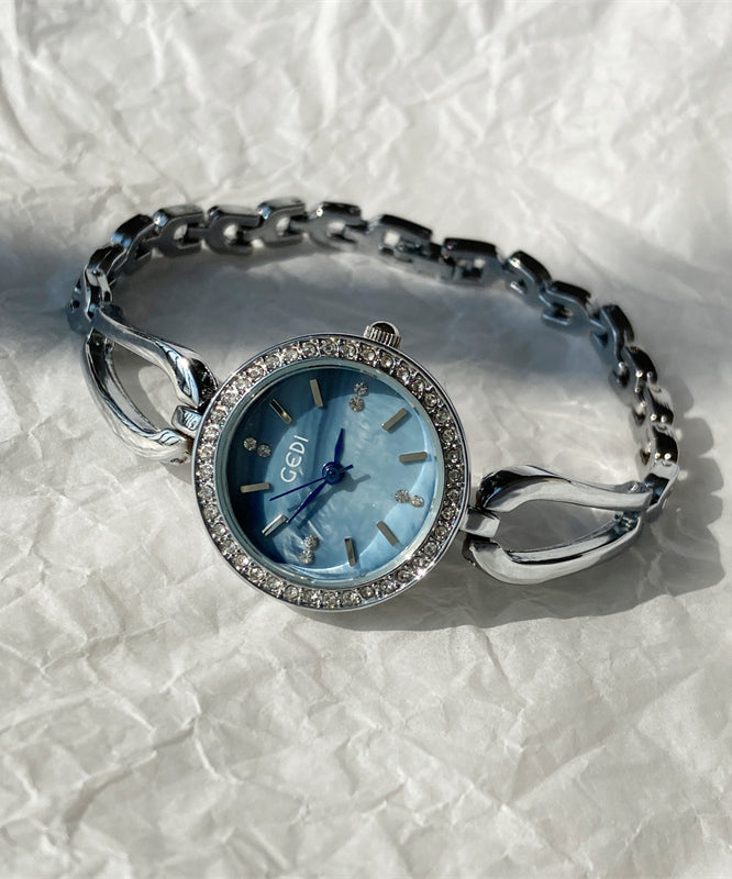 Novelty Blue Alloy Zircon Quartz Movement Watches