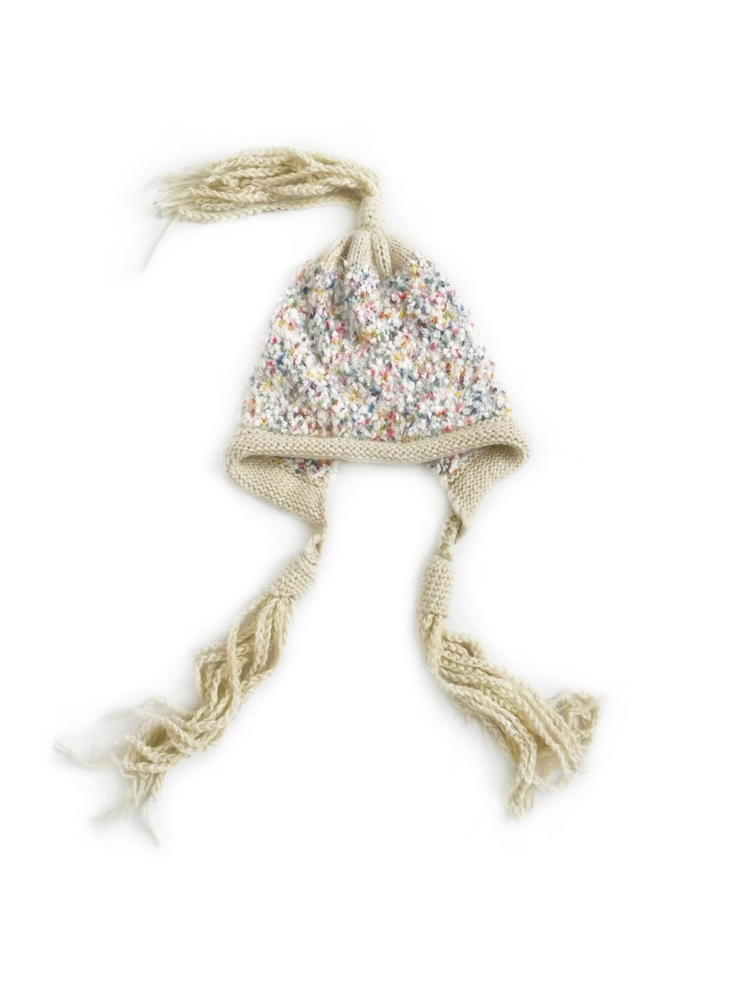Haila - Winter Knitted Beanie with Tassels &amp; Colorful Speckled Patterns