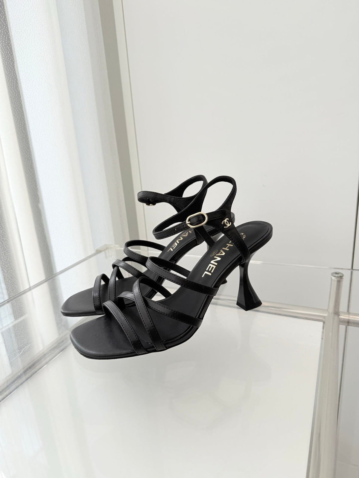 CC Cruise 25/26 Sandal 95mm Black Lambskin 597353