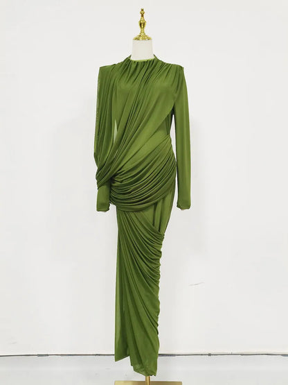 Eloise Pleated Waist Maxi Dress