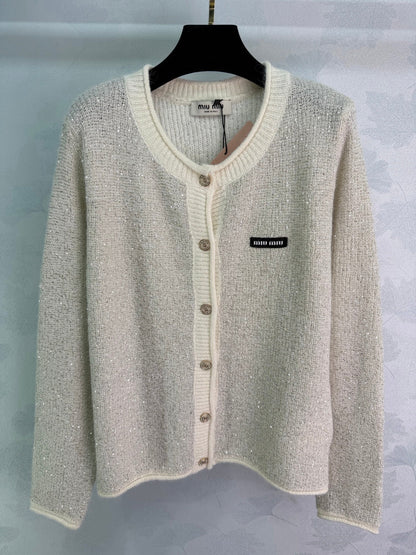 Miu 26s Knit Cardigan Wool Silk 345191