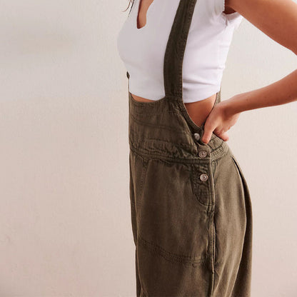 Trendy Loose Barrel Leg Adjustable Strap Overalls