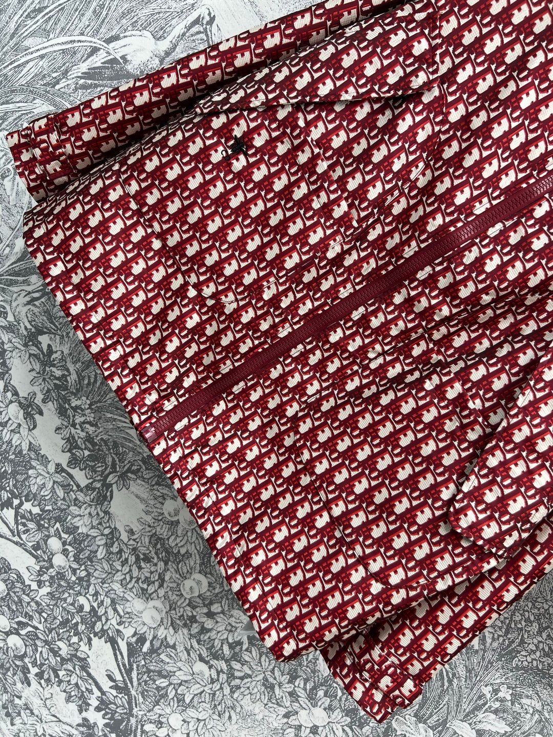 CD 25 Jacquard Patterned Jacket Set Red Polyester
