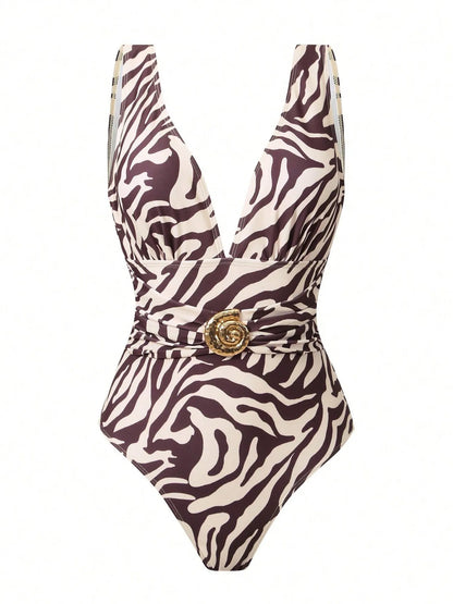 Grace Zebra-print Swimsuit Set
