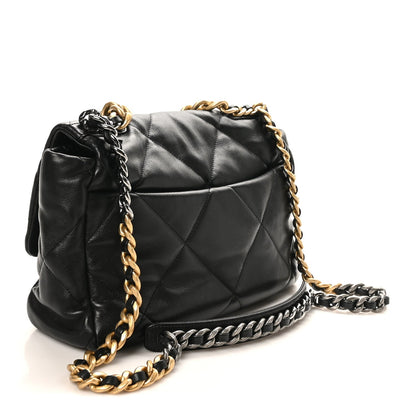 Lambskin Quilted Large Chanel 19 Flap Black