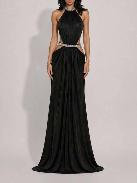 Madeline Rhinestone Mesh Maxi Dress