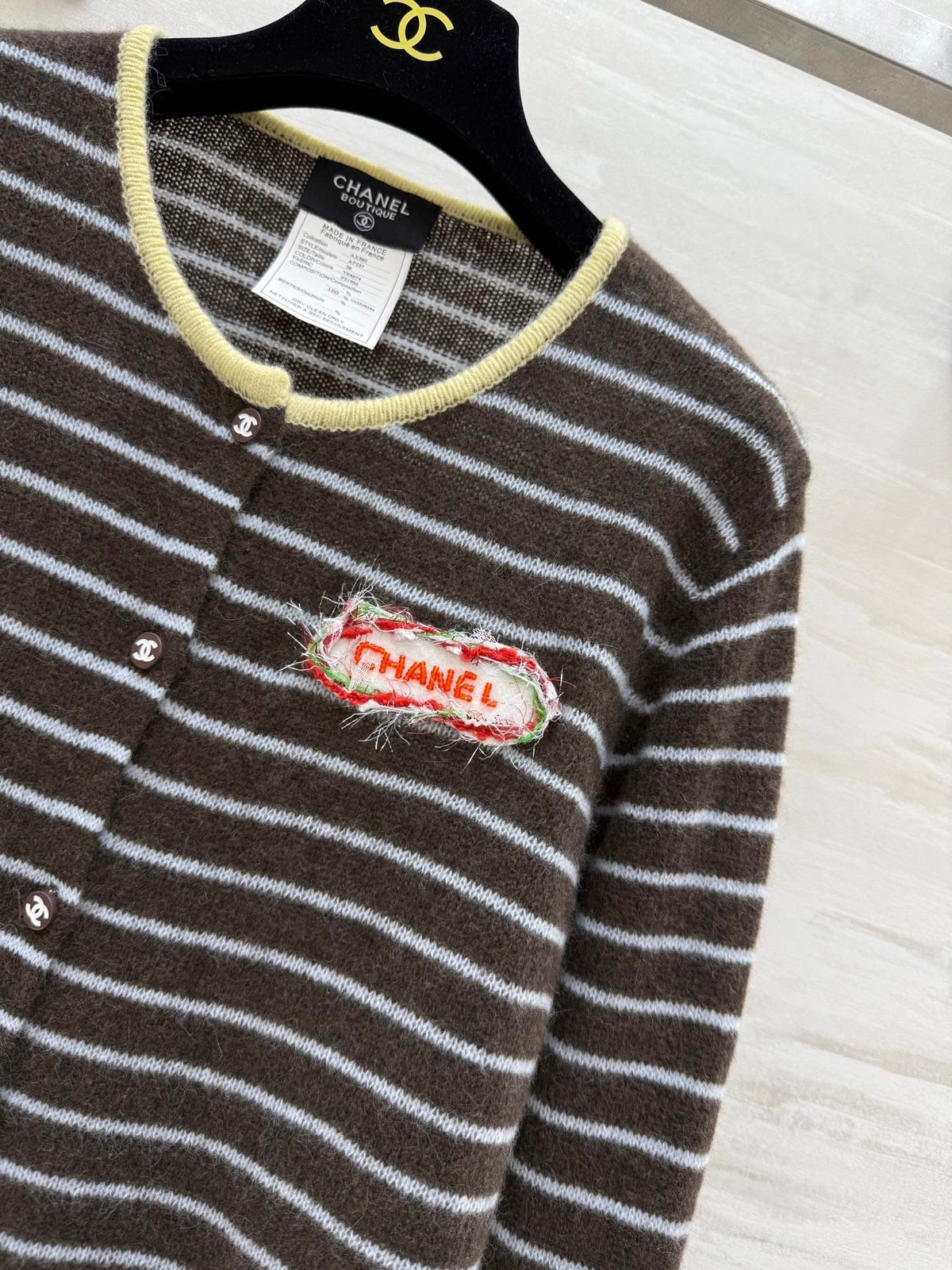 CC Alpaca Striped Cardigan Jacket Wool 343299