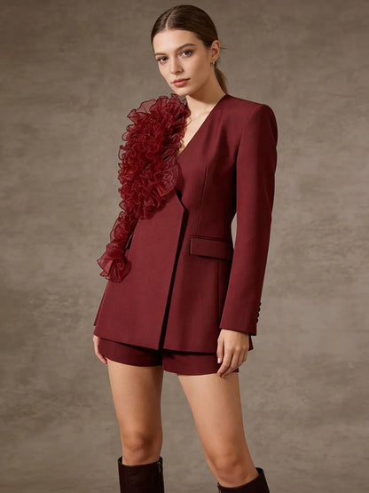 Raquel Mesh-Decorated Blazer