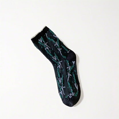 Rufia - Vintage Floral Relief Crew Socks