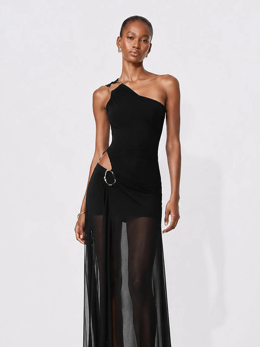 Odelia Sheer Cut-Out Maxi Dress