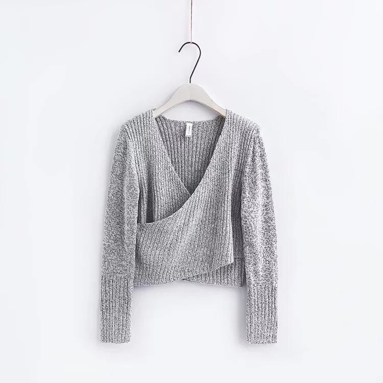 Autumn Sexy Cross V-Neck Sweater
