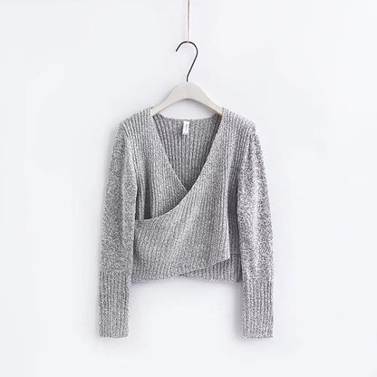 Autumn Sexy Cross V-Neck Sweater