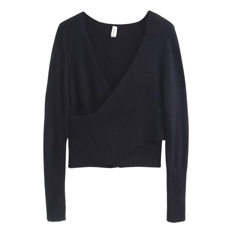 Autumn Sexy Cross V-Neck Sweater