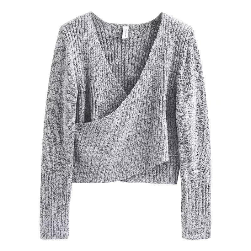 Autumn Sexy Cross V-Neck Sweater