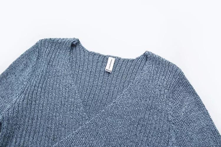 Autumn Sexy Cross V-Neck Sweater