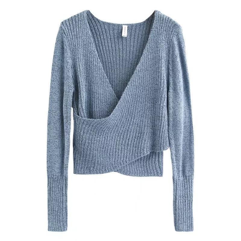 Autumn Sexy Cross V-Neck Sweater