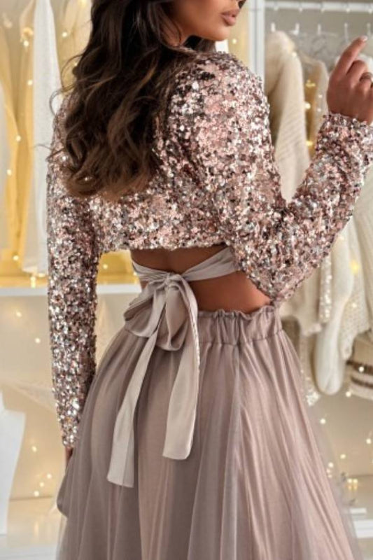 GLIMMER gold\u0026silver sequin blouse