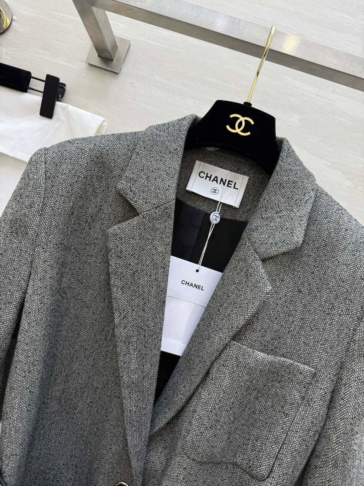 CC 26s Fitted Blazer Grey Wool Blend 352329