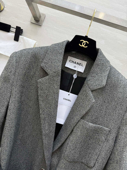 CC 26s Fitted Blazer Grey Wool Blend 352329