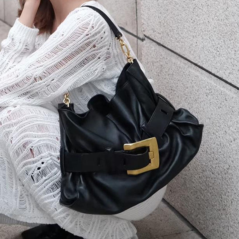 Trendy Belt Buckle Tote Shoulder Bag