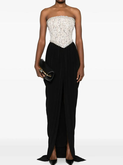Bella Lace-Panelled Maxi Dress