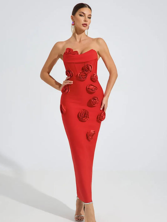 Olivia Scarlet Rose Maxi Dress