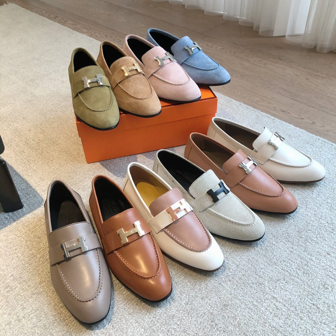 Paris Loafer Grey Canvas With Black Signature Buckle 509369
