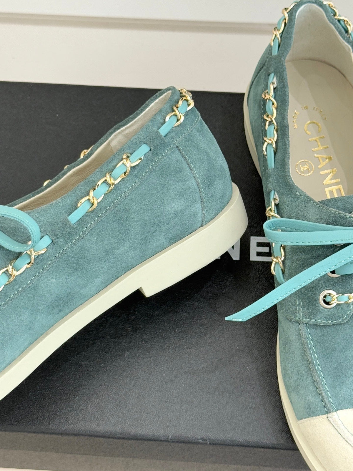 CC Cruise 25/26 Moccasins Steel Teal White Suede