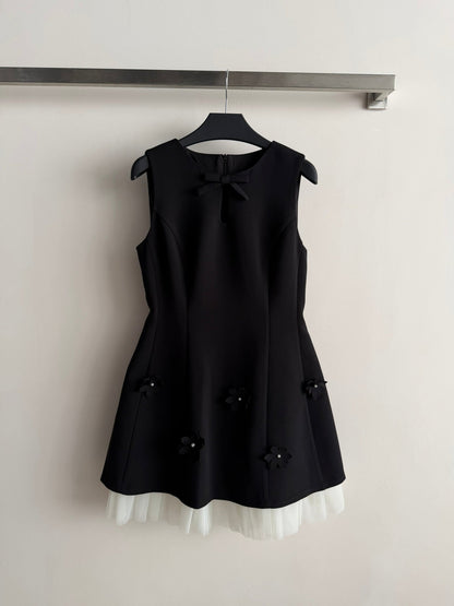 CC Bow-Tie Sleeveless Dress Black Polyester 352971