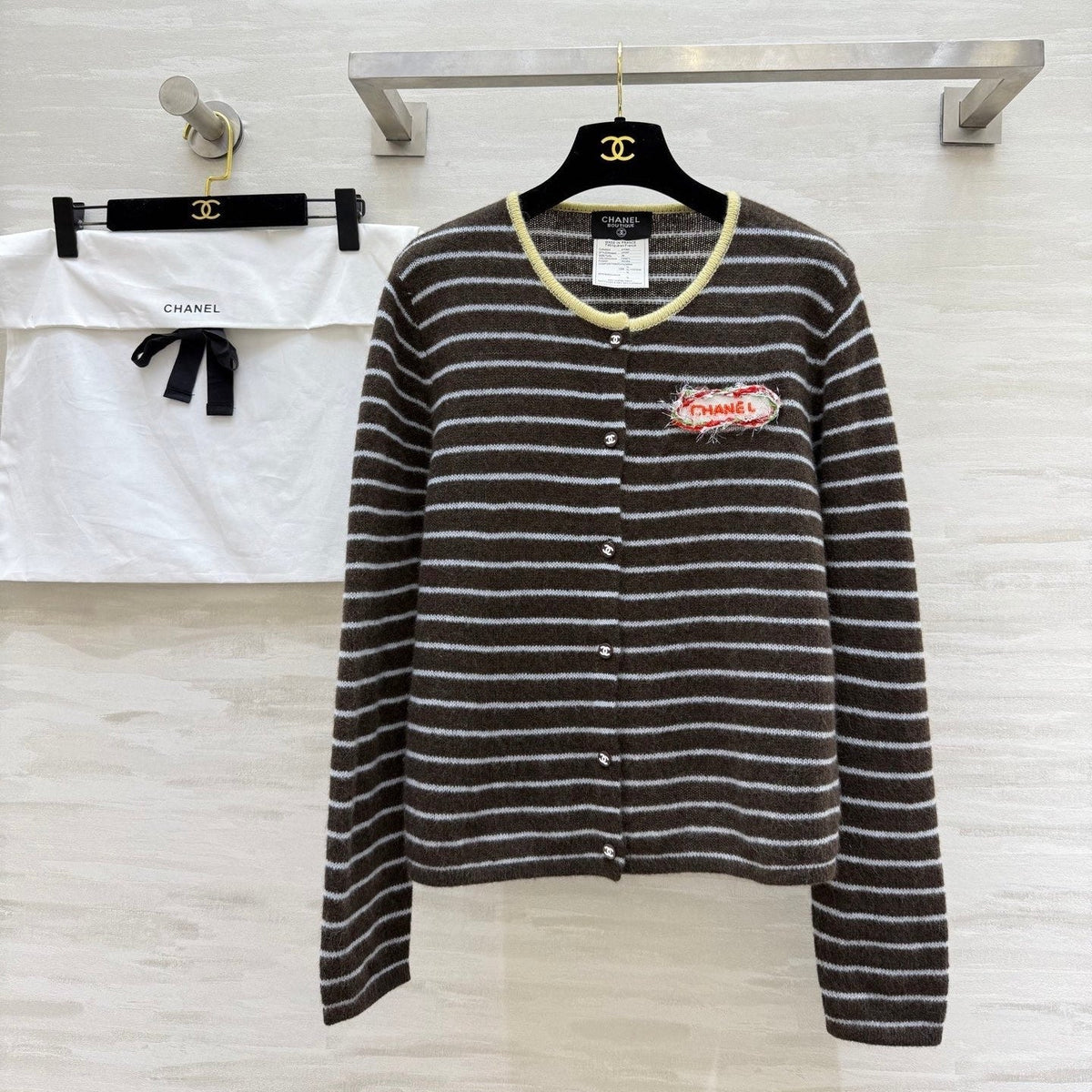 CC Alpaca Striped Cardigan Jacket Wool 343299
