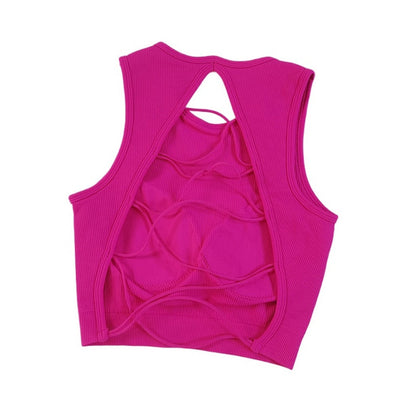 Stepo - Cross-Back Fitted Sports Bra Yoga Camisole