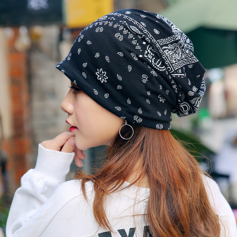 Pullover Hat Ethnic Style Bag Head Hat Pile Hat Dual-Purpose Bib