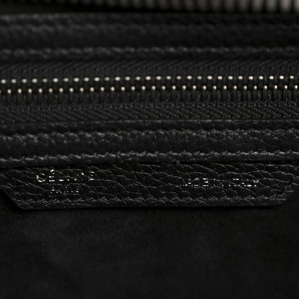Drummed Calfskin Micro Luggage Black