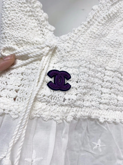 Chanel 2026 Camisole Beige and White Cotton