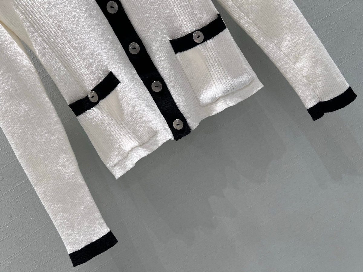 CC 26S Knit Cardigan White Linen Cotton 349016