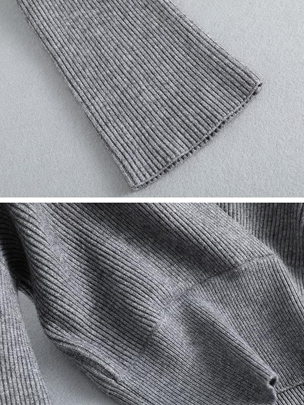Stylish 6 Colors Knitting V-Neck Asymmetric Sweater