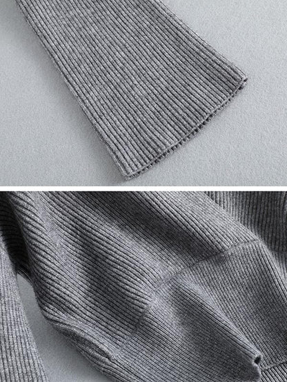 Stylish 6 Colors Knitting V-Neck Asymmetric Sweater