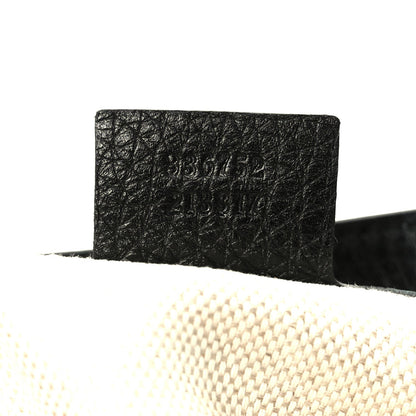 Pebbled Calfskin Medium Soho Flap Crossbody Black