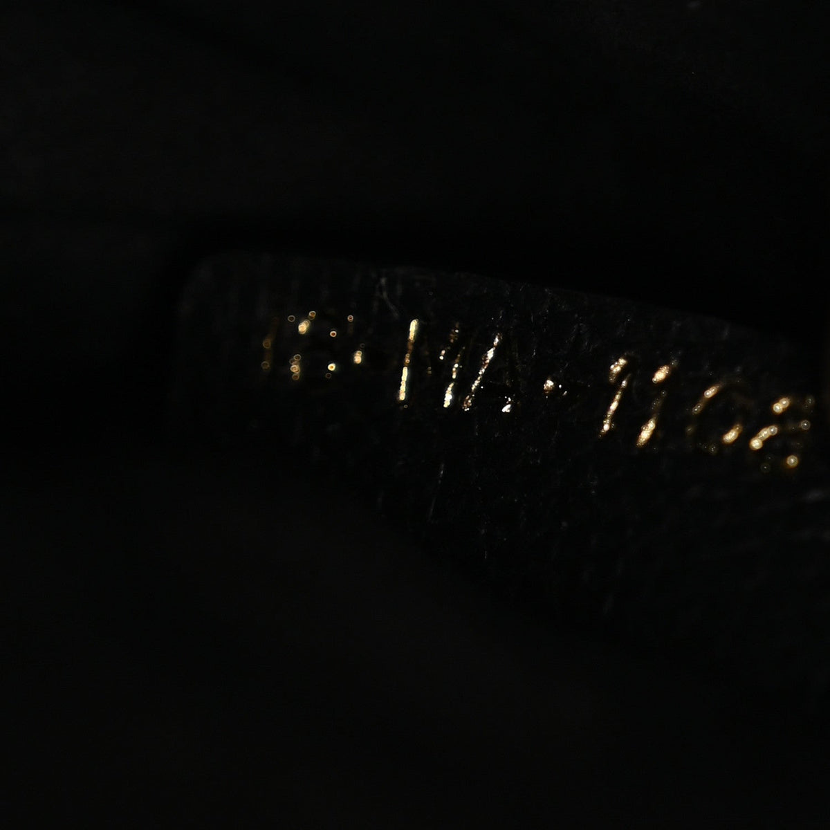 Grained Calfskin Mini Saddle Bag Black