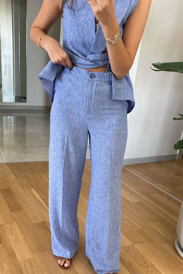 Fashion Lapel Vest \u0026 Pants Two-Piece Set