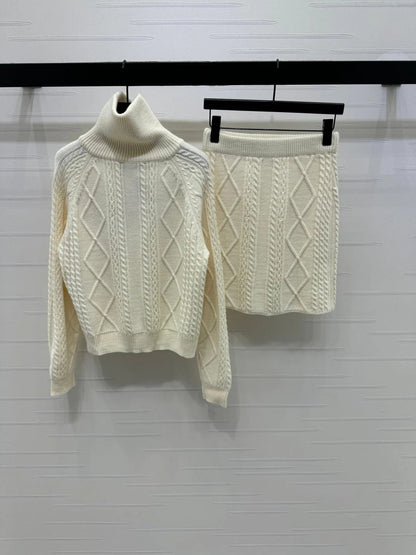 MIUMIU KNIT TOP AND SKIRT SET STYLE 751