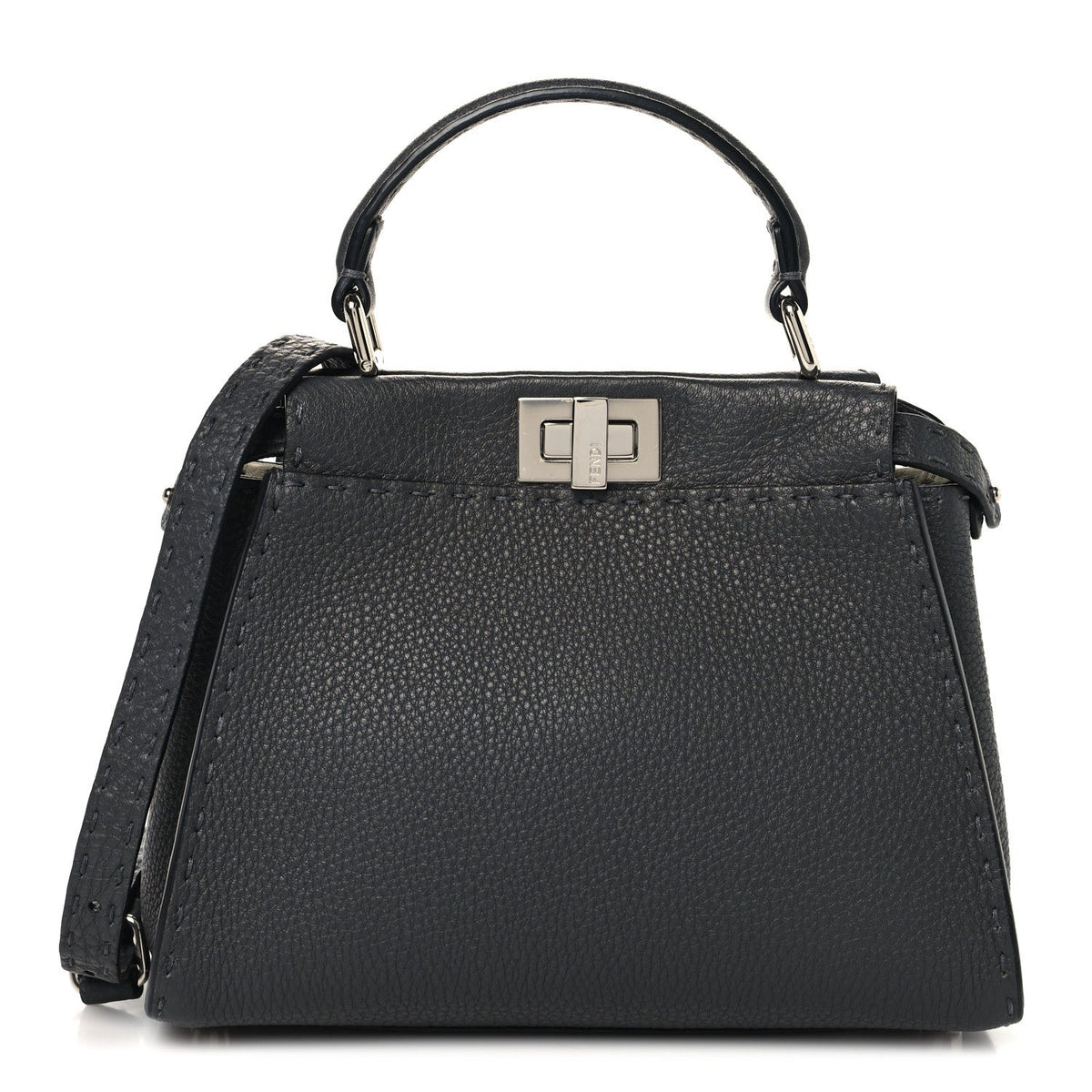 Cuoio Romano Selleria Bi-Color Mini Peekaboo Iconic Satchel Asfalto Latte