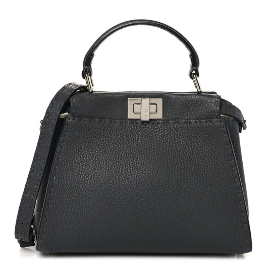 Cuoio Romano Selleria Bi-Color Mini Peekaboo Iconic Satchel Asfalto Latte
