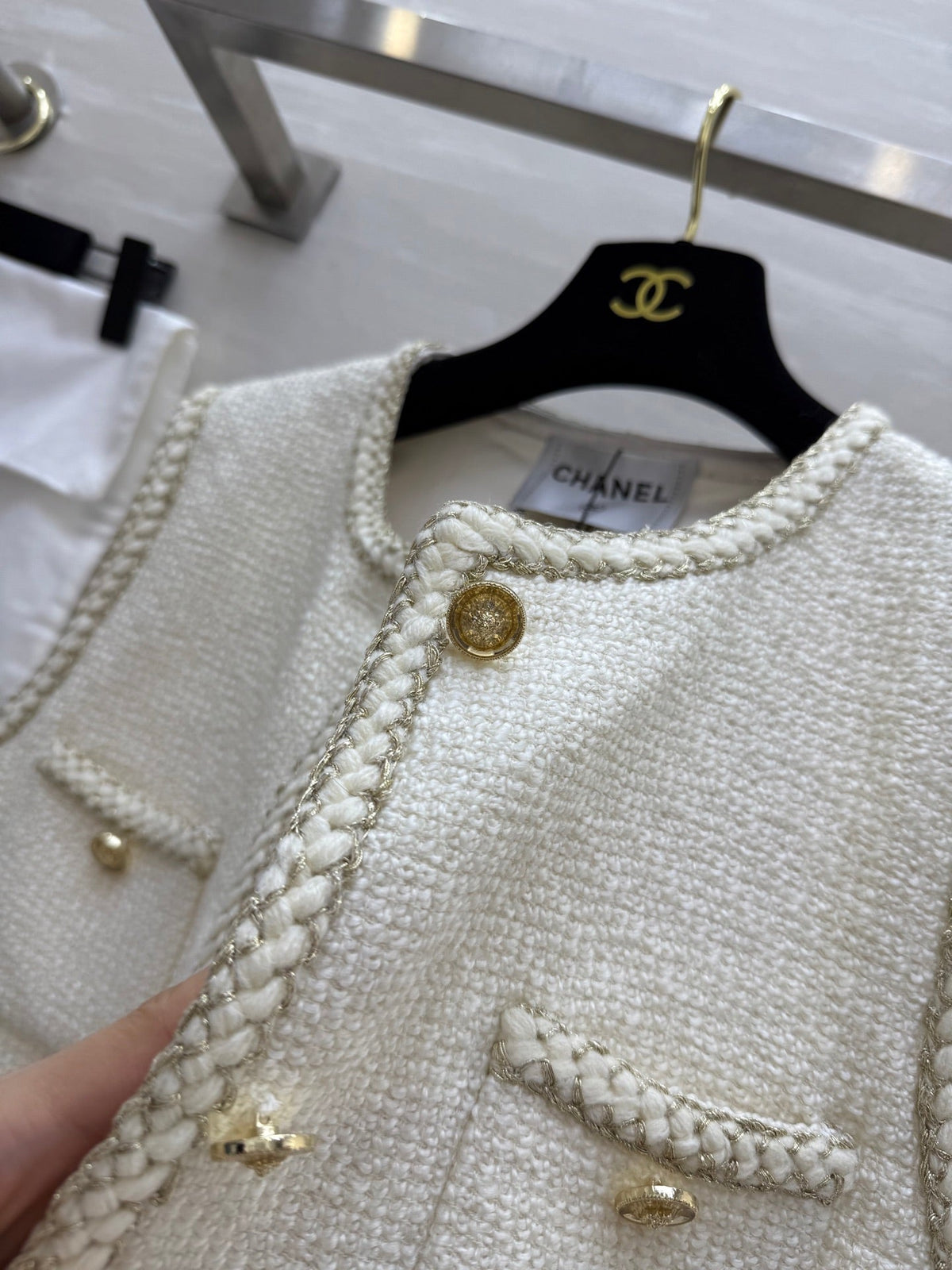 CC 25 Lady Vest Ivory Cotton
