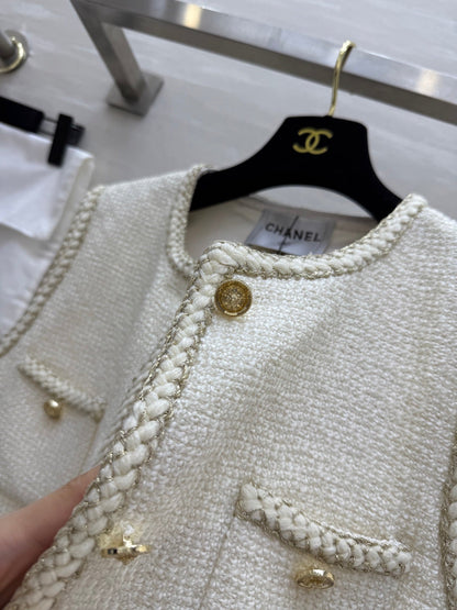 CC 25 Lady Vest Ivory Cotton