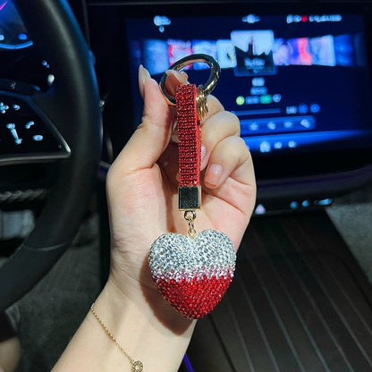 Full Diamond Heart Keychain Pendant
